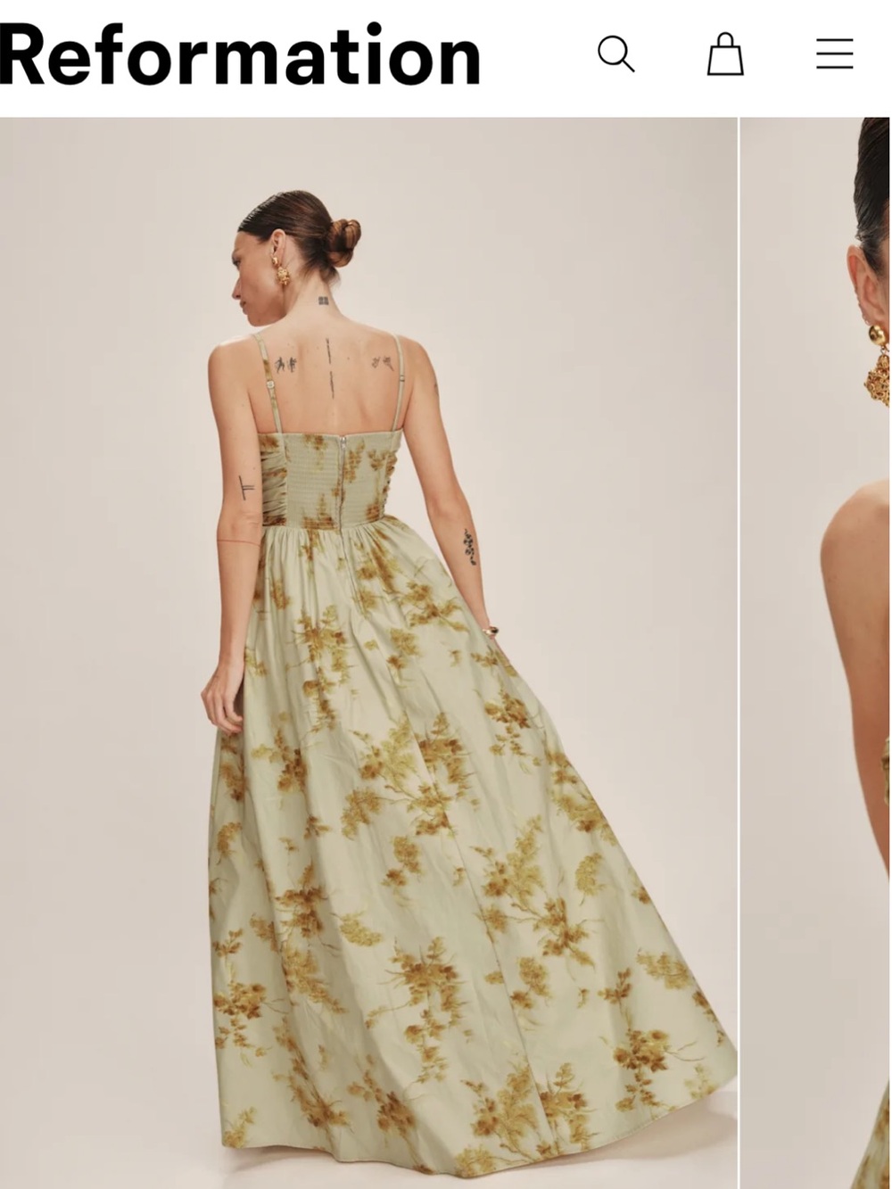 Reformation Kastoria Dress in Golden Hour - Picture 5 of 8